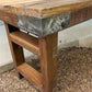 Rustic Folding Bench (54x14.75) Vintage Reclaimed Wood Bench, Farmhouse Seat A73