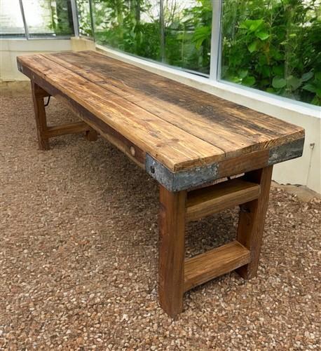 Bench - Rustic Folding Bench (54x14.75) Vintage Reclaimed Wood Bench, Farmhouse Seat A73 by The Old Grainery (Adults, Benc...