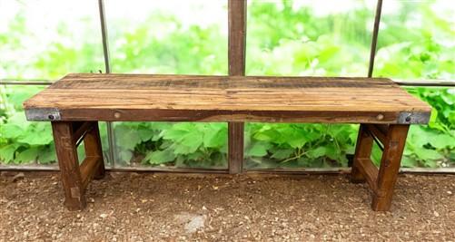 Rustic Folding Bench (54x14.75) Vintage Reclaimed Wood Bench, Farmhouse Seat A73