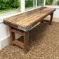Rustic Folding Bench (54x14.75) Vintage Reclaimed Wood Bench, Farmhouse Seat A73