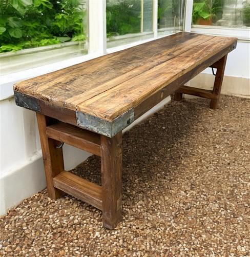 Rustic Folding Bench (54x14.75) Vintage Reclaimed Wood Bench, Farmhouse Seat A73