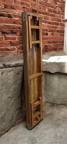 Rustic Folding Bench (72x14.5) Vintage Reclaimed Wood Bench, Farmhouse Seat, A81