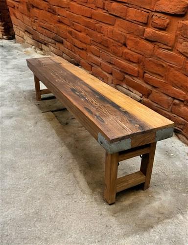 Rustic Folding Bench (72x14.5) Vintage Reclaimed Wood Bench, Farmhouse Seat, A81