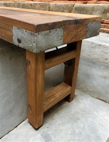 Rustic Folding Bench (72x14.5) Vintage Reclaimed Wood Bench, Farmhouse Seat, A81