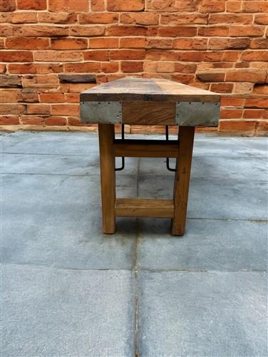 Rustic Folding Bench (72x14.5) Vintage Reclaimed Wood Bench, Farmhouse Seat, A81