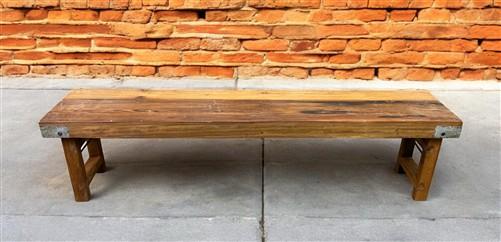 Rustic Folding Bench (72x14.5) Vintage Reclaimed Wood Bench, Farmhouse Seat, A81