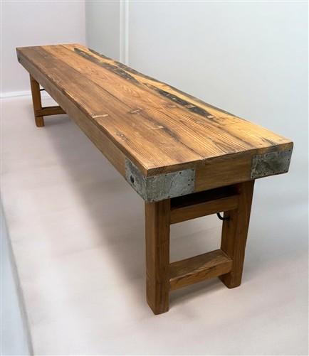 Bench - Rustic Folding Bench (72x14.5) Vintage Reclaimed Wood Bench, Farmhouse Seat, A82 by The Old Grainery (Adults, Benc...