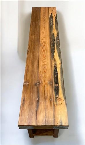 Bench - Rustic Folding Bench (72x14.5) Vintage Reclaimed Wood Bench, Farmhouse Seat, A82 by The Old Grainery (Adults, Benc...