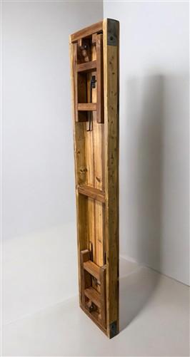 Rustic Folding Bench (72x14.5) Vintage Reclaimed Wood Bench, Farmhouse Seat, A84