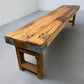 Rustic Folding Bench (72x14.5) Vintage Reclaimed Wood Bench, Farmhouse Seat, A84