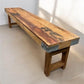 Rustic Folding Bench (72x14.5) Vintage Reclaimed Wood Bench, Farmhouse Seat, A84