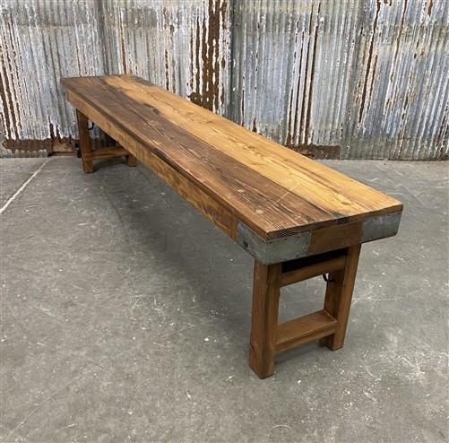 Bench - Rustic Folding Bench (72x14.5) Vintage Reclaimed Wood Bench, Farmhouse Seat, A85 by The Old Grainery (Adults, Benc...