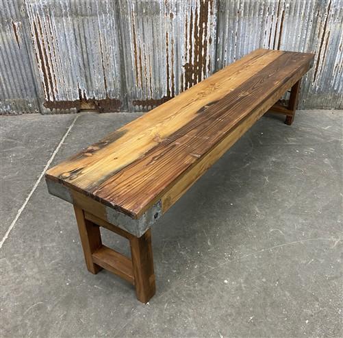 Bench - Rustic Folding Bench (72x14.5) Vintage Reclaimed Wood Bench, Farmhouse Seat, A85 by The Old Grainery (Adults, Benc...