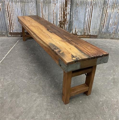Bench - Rustic Folding Bench (72x14.5) Vintage Reclaimed Wood Bench, Farmhouse Seat, A85 by The Old Grainery (Adults, Benc...