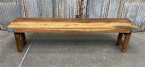 Bench - Rustic Folding Bench (72x14.5) Vintage Reclaimed Wood Bench, Farmhouse Seat, A85 by The Old Grainery (Adults, Benc...