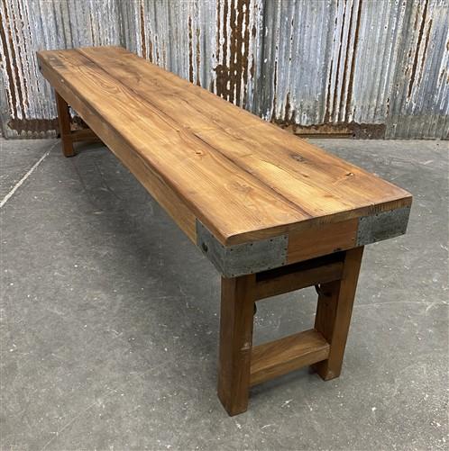 Rustic Folding Bench (72x14.5) Vintage Reclaimed Wood Bench, Farmhouse Seat, A87