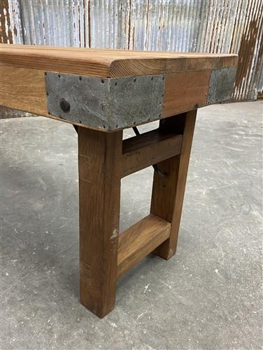 Rustic Folding Bench (72x14.5) Vintage Reclaimed Wood Bench, Farmhouse Seat, A87