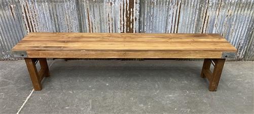 Rustic Folding Bench (72x14.5) Vintage Reclaimed Wood Bench, Farmhouse Seat, A87