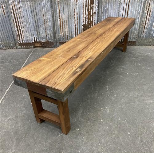 Rustic Folding Bench (72x14.5) Vintage Reclaimed Wood Bench, Farmhouse Seat, A87