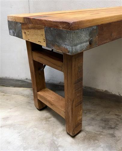 Rustic Folding Bench (72x14.5) Vintage Reclaimed Wood Bench, Farmhouse Seat, A88