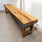 Rustic Folding Bench (72x14.5) Vintage Reclaimed Wood Bench, Farmhouse Seat, A88