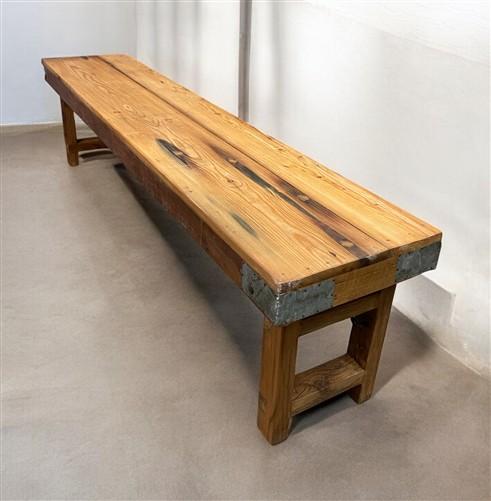 Rustic Folding Bench (72x14.5) Vintage Reclaimed Wood Bench, Farmhouse Seat, A88