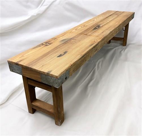 Rustic Folding Bench (72x14.5) Vintage Reclaimed Wood Bench, Farmhouse Seat, A89