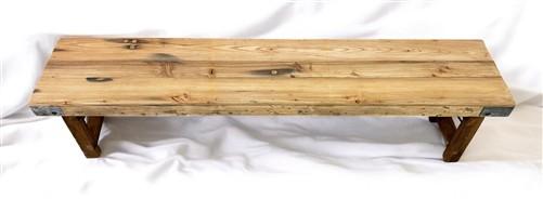 Rustic Folding Bench (72x14.5) Vintage Reclaimed Wood Bench, Farmhouse Seat, A89