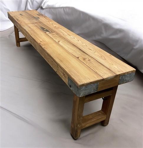 Bench - Rustic Folding Bench (72x14.5) Vintage Reclaimed Wood Bench, Farmhouse Seat, A89 by The Old Grainery (Adults, Benc...