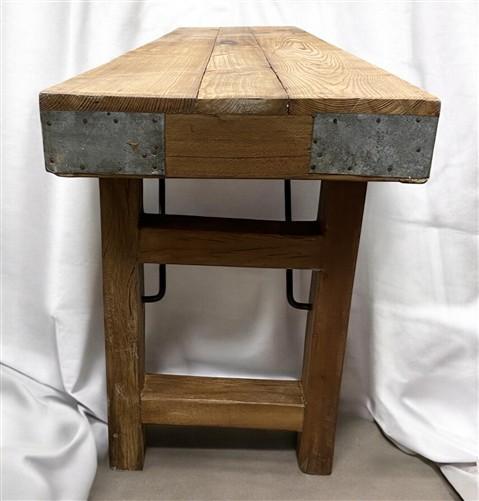 Rustic Folding Bench (72x14.5) Vintage Reclaimed Wood Bench, Farmhouse Seat, A89
