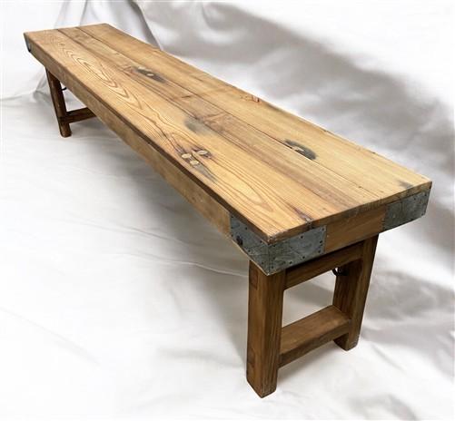 Rustic Folding Bench (72x14.5) Vintage Reclaimed Wood Bench, Farmhouse Seat, A89