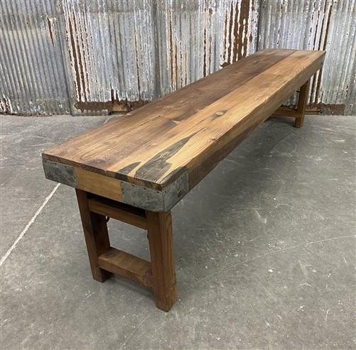 Rustic Folding Bench (72x14.5) Vintage Reclaimed Wood Bench, Farmhouse Seat, A83