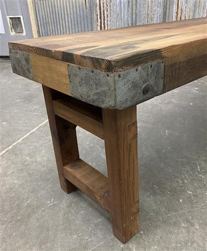 Rustic Folding Bench (72x14.5) Vintage Reclaimed Wood Bench, Farmhouse Seat, A83