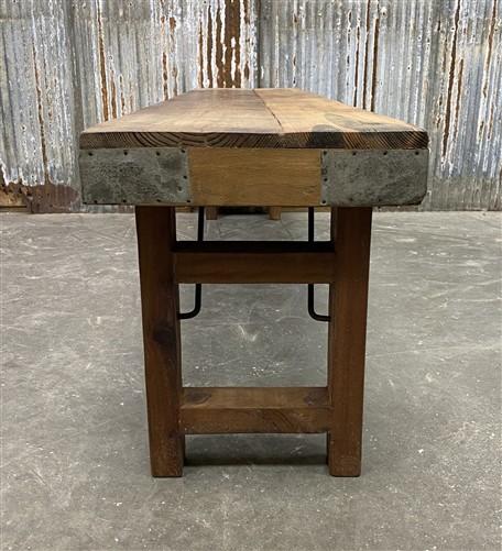 Rustic Folding Bench (72x14.5) Vintage Reclaimed Wood Bench, Farmhouse Seat, A83