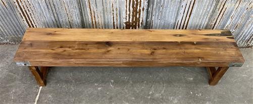 Rustic Folding Bench (72x14.5) Vintage Reclaimed Wood Bench, Farmhouse Seat, A83