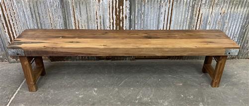 Rustic Folding Bench (72x14.5) Vintage Reclaimed Wood Bench, Farmhouse Seat, A83