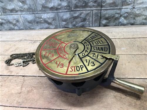 Brelco Engine Order Telegraph, Brass Ship Throttle, Vintage Engine Room Transfer