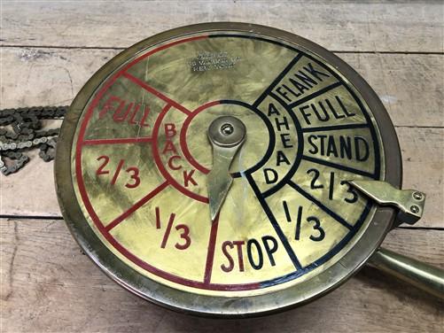 Brelco Engine Order Telegraph, Brass Ship Throttle, Vintage Engine Room Transfer