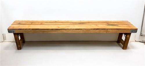 Bench - Rustic Folding Bench (84x14.5) Vintage Reclaimed Wood Bench, Farmhouse Seat, A90 by The Old Grainery (Adults, Benc...