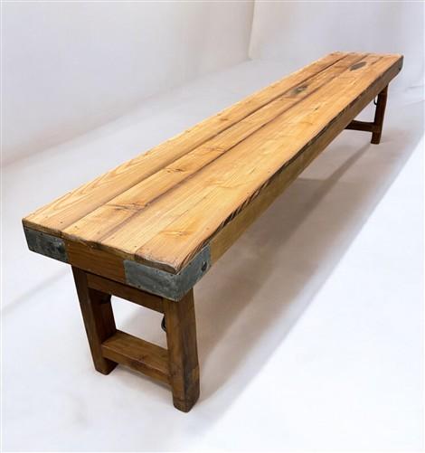 Bench - Rustic Folding Bench (84x14.5) Vintage Reclaimed Wood Bench, Farmhouse Seat, A90 by The Old Grainery (Adults, Benc...