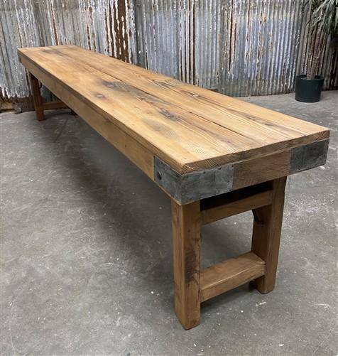 Bench - Rustic Folding Bench (84x14.25) Vintage Reclaimed Wood Bench, Farmhouse Seat A91 by The Old Grainery (Adults, Benc...