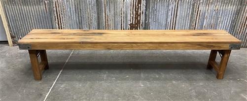Bench - Rustic Folding Bench (84x14.25) Vintage Reclaimed Wood Bench, Farmhouse Seat A91 by The Old Grainery (Adults, Benc...