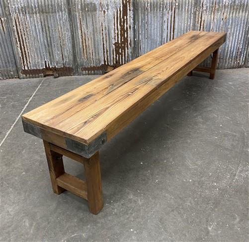 Bench - Rustic Folding Bench (84x14.25) Vintage Reclaimed Wood Bench, Farmhouse Seat A91 by The Old Grainery (Adults, Benc...