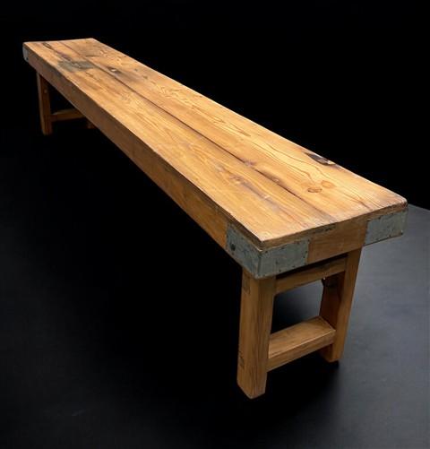 Bench - Rustic Folding Bench (84x14.5) Vintage Reclaimed Wood Bench, Farmhouse Seat, A92 by The Old Grainery (Adults, Benc...