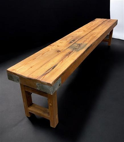 Bench - Rustic Folding Bench (84x14.5) Vintage Reclaimed Wood Bench, Farmhouse Seat, A92 by The Old Grainery (Adults, Benc...