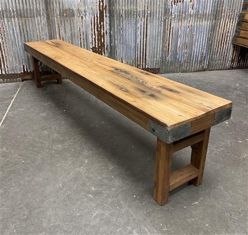 Rustic Folding Bench (84x14.5) Vintage Reclaimed Wood Bench, Farmhouse Seat, A94