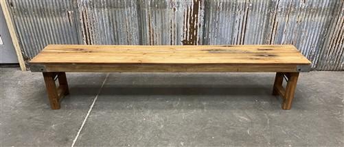 Rustic Folding Bench (84x14.5) Vintage Reclaimed Wood Bench, Farmhouse Seat, A94