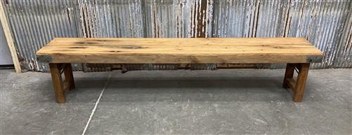 Rustic Folding Bench (84x14.5) Vintage Reclaimed Wood Bench, Farmhouse Seat, A94