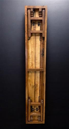Rustic Folding Bench (84x14.5) Vintage Reclaimed Wood Bench, Farmhouse Seat, A95
