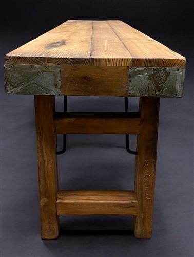 Rustic Folding Bench (84x14.5) Vintage Reclaimed Wood Bench, Farmhouse Seat, A95